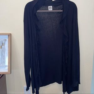 ANNE KLEIN. lightweight black long sleeve cardigan